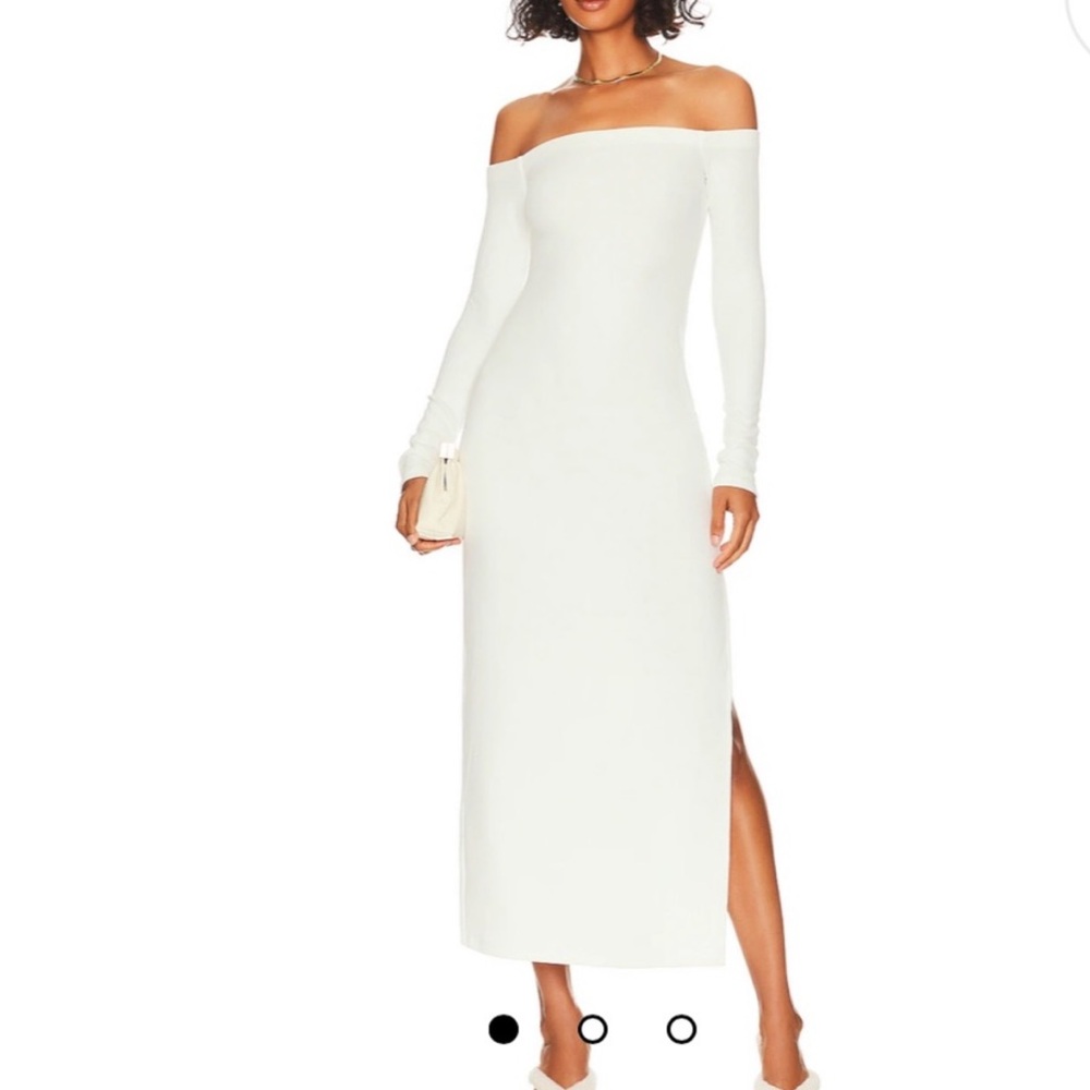 REVOLVE Off-Shoulder Long Sleeve Maxi Dress in White